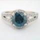 Fancy Blue & White Diamond Engagement  Ring 18K White Gold 1.65 Carat Handmade Certified