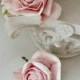 Rose earrings, wedding jewellery, wedding earrings, bride jewellwery, bridesmade earrings, pink rouses, pink flowers, cold porcelain