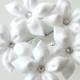White flower hair pins for bride, Wedding hair flowers Bridal hair accessories Bridal Hair Pins.Set Of 5 White Stephanotis Hair Pins