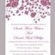 DIY Wedding Invitation Template Editable Word File Instant Download Printable Invitation Eggplant Wedding Invitations Flower Invitation