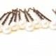 Ivory Pearl Wedding Hair Pins. Set of 10 Hair Grips. 8mm Swarovski Crystal Pearls. Bridal Hair Accessories. Wedding Hair Accessories.