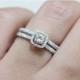 Valentines SALE! Diamond Engagement Ring- with Pave Diamonds Halo & Split Parallel Shank "Li-Or" 