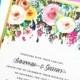 Wedding Invitation, Watercolor Floral Wedding Invite, Sublime Watercolour Floral Wedding Invitation Suite Set, Gold Wedding Invitations