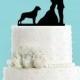 Couple Kissing with Rottweiler Dog Acrylic Wedding Cake Topper