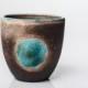 Ceramic cup - Handless pottery mug - Blue pottery - Handmade ceramic tea mug - Coffee lover gift idea - Ceramic art - Milk pottery