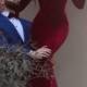 Mermaid Bateau Long Sleeves Sweep Train Burgundy Backless Prom Dress with Beading