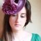 Purple Fascinator Hat,Ascot Hat, Melbourne Hat,Race Hat,Purple Headdress,Sinamay Purple Headpiece,Flower Fascinator,Wedding Hat,Guest Hat