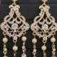 Gold Wedding Earrings Bridal Chandelier Earrings Gold Chandelier Earrings Bridal Statement Earrings Wedding Jewelry Vintage Art Deco Crystal