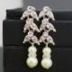 Art Deco Bridal Earrings, Crystal Wedding Earrings, Pearl Bridal Statement Earrings Bridal Wedding Jewelry Vintage Old Hollywood Classic ADA