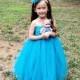 Blue Tutu Dress/Toddler Tutu Dress/Flower Girl Tutu Dress/Princess Tutu Dress/Birthday Tutu Dress/Long Tutu Dress/Blue Flower Girl Dress