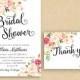 Romantic Boho Wedding Shower Invitation, Floral Bridal Shower Invite, Modern Calligraphy, Tribal Rustic Custom Flower Invite  - Olivia
