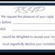 10 RSVP REPLY CARDS Navy blue flowers vintage floral white print text for including with wedding invitations