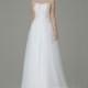 Pretty Sheath-Column Illusion Natural Floor Length Tulle Ivory Sleeveless Zipper Wedding Dress with Embroidery and Beading - Top Designer Wedding Online-Shop