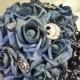 Jack Skellington Wedding Bouquet,Nightmare Before Christmas-Tim Burton-Black&Blue-Halloween Bouquet-Halloween Wedding-Custom Made to Order