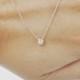 SALE! Diamond Necklace, Minimalist Necklace, 0.07 Ct. Dainty Diamond Bezel Necklace, Diamond Solitaire Necklace without Ears