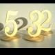 1-5 Freestanding table numbers. Wedding table numbers. Gold numbers.