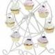 European Style Wedding Party Furnishing Accessories Dessert Serving Tray White Iron Ferris Wheel 8 Cupcakes Display Stands Cakes Holder