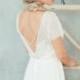Teona / Embroidered top beautiful open back wedding dress / Boho chic