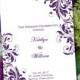 Catholic Church Wedding Program "Kaitlyn" Purple 8.5 x 11 Fold Word.doc Template Instant Download ALL COLORS Available DIY U Print