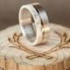 Mens Wedding Band Elk Antler Ring w/ 10K Gold Inlay - Staghead Designs