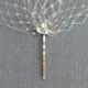 Champagne Bandeau Style Veil- Wedding Bridal Veil- 9 inches French Net Birdcage Veil- Rhinestone Brass Hair Pins