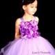 Lavender purple Flower Girl Dress & headband / Junior bridesmaids dress/ MANY COLORS AVAILABLE Rhinestone tulle dress