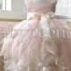 Blush flower girl dress, Ostrich Feather Flower Girl Dress - CHARLOTTE - Feather dress, flower girl dress, Ivory dress, Blush pink dress