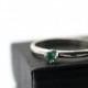 3mm Apatite Engagement Ring, Natural Aqua Gemstone, Simple Silver Band, Minimalist Dress Jewelry