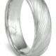 Damascus Steel Ring Unique Men's Wedding Band Twisted Wood Grain Pattern and Domed Band. Comfort Fit Interior with Bold Hand Forged Design.