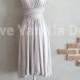 Bridesmaid Dress Infinity Dress Straight Hem Light Grey Knee Length Wrap Convertible Dress Wedding Dress
