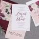 burgundy floral wedding invitation, blush wedding invitation, pink and burgundy wedding, marsala wedding, floral wedding invitation