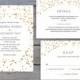 CONFETTI SUITE - Printable Wedding Invitation, RSVP & Details Card - Bronze Confetti Style by Flamboyant Invites