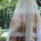 Ivory Lace dress wedding floral   tulle romantic peach cream boho outdoor fairytale small medium by vintage opulence on Etsy