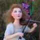 OOAK Art doll "Little violinist." Height 14.96 inches (38 cm).Doll collection.