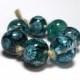 Lampwork beads handmade Beads supplies jewelry Beads for jewelry making Set beads Beads SRA Murano beads Beads turquoise, black, aqua.