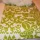 ON SALE TODAY Lime Damask Runner Chartreuse and White  Amsterdam Damask Table Runner