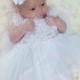 Baptism Dress-Christening dress- Newborn white dress- Newborn Girl Dress- White lace dress, baby girl dress, Baby dress, Flower girl dress