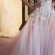 Princess V-neck Tulle Appliques Lace Court Train Open Back Amazing Formal Dresses - formaldressaustralia.com