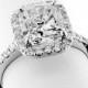 3.56 Carat GIA Certified "MAGNIFICENT" CUSHION Cut Diamond Engagement Ring - Platinum Custom "Halo" Mounting