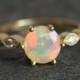 Ethiopian Opal Ring, Opal Engagement Ring, Welo opal Ring, Opal Diamond Ring, Round Opal Ring, Vintage Opal Ring