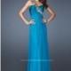 Apricot La Femme 18673 - Chiffon Open Back Dress - Customize Your Prom Dress