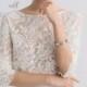 Bridal Separates Top,  Wedding Top , Lace Top, Beaded Wedding Top,  Floral Bridal Lace Top , 3/4 Long Sleeves Top - Ariela