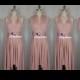 Multiway Knee Length Butterfly Hemline Asymmetrical Hem Nude Pink Bridesmaid Infinity Convertible Wrap Dress Short Dresses