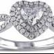 MODERN BRIDE 1 CT. T.W. Diamond 14K White Gold Openwork Heart Ring