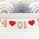 Save the Date Banner - 5 Inch Numbers with Hearts - Bridal Shower Decoration Save the Date Photo Prop Banner Wedding Date Sign Date Garland