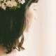 White baby's breath flower clip, Floral bridal clip, Unique wedding hair accessory, Updo side bun back clip, WG08