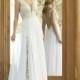 Boho Front Slit Lace And Chiffon Beach Wedding Dress :: Autumn Collection