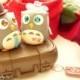 owls in with luggage cake topper---k527