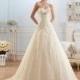 Glamorous Tulle Sweetheart Neckline Raised Waistline A-line Wedding Dress With Lace - overpinks.com