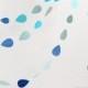 Blue Rain Drops Shower 10 ft Paper Garland- Wedding, Birthday, Bridal Shower, Baby Shower, Party Decorations